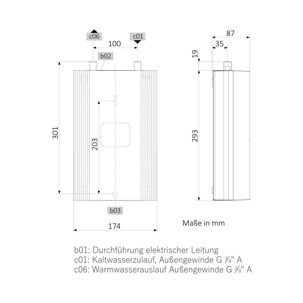 Elektronischer Durchlauferhitzer AEG DDLEKompakt 11/13 für die Küche
